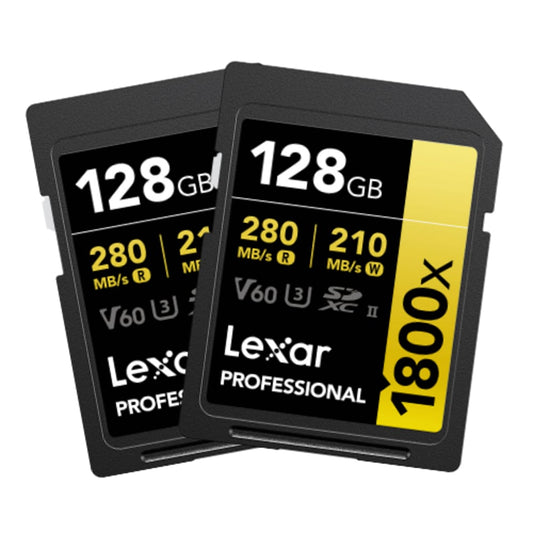 Lexar 128GB Professional 1800x UHS-II SDXC Memory Card (2 Pack)