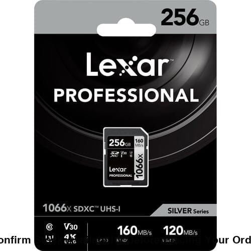 Lexar 256GB Professional 1066x UHS-I SDXC Memory Card (160MB/s, Silver Series)
