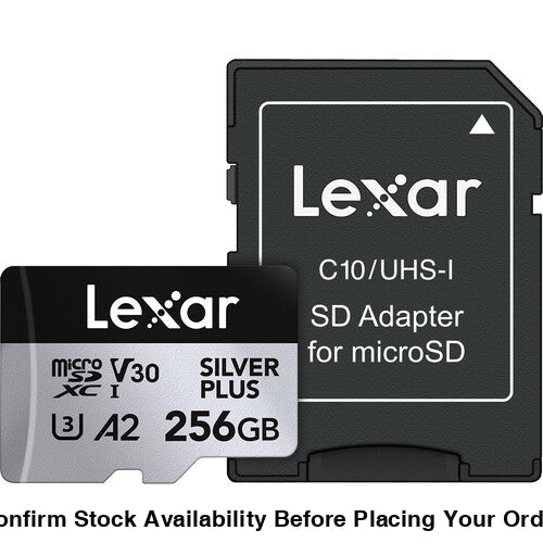 Lexar 256GB Professional SILVER PLUS UHS-I microSDXC Memory Card + SD Adapter
