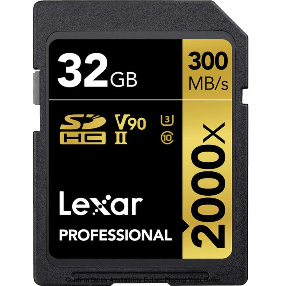 Lexar 32GB Professional 2000x UHS-II SDHC Memory Card (300MB/s)