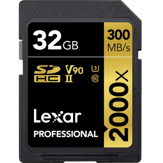 Lexar 32GB Professional 2000x UHS-II SDHC Memory Card (300MB/s)