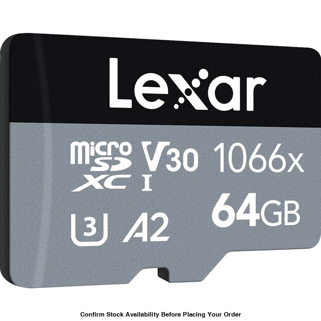 Lexar 64GB Professional 1066x UHS-I microSDXC Memory Card with SD Adaptor