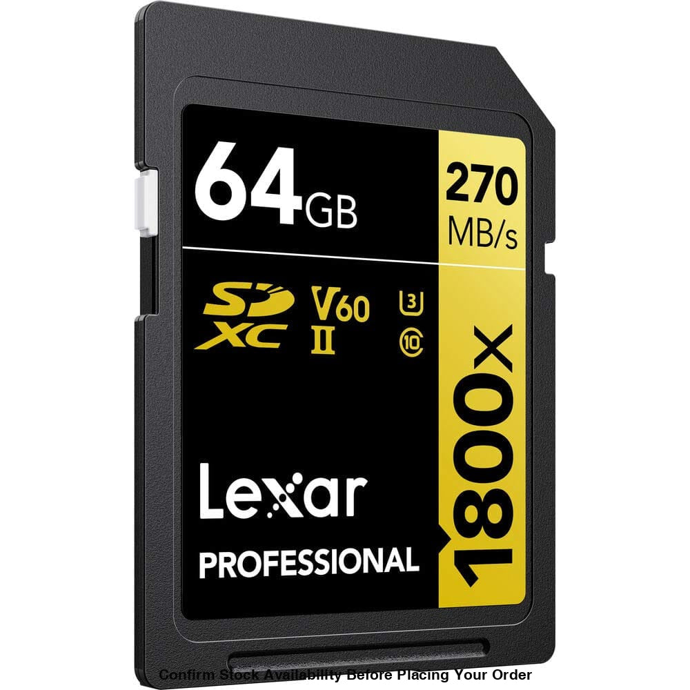 Lexar 64GB Professional 1800x UHS-II SDXC Memory Card (2 Pack)