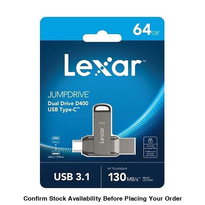 Lexar Jumpdrive D400 Flash Drive - 64GB, Usb 3.1, Type-C