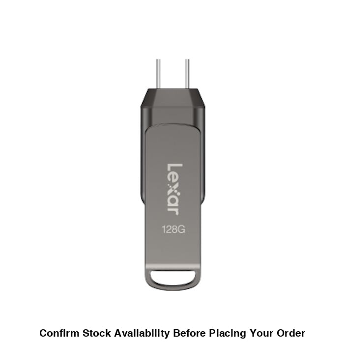 Lexar JumpDrive D400 Flash Drive - USB 3.1 Type-C, 128GB, 130MB/s