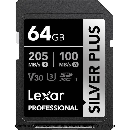 Lexar Professional Silver Plus UHS-I SDXC Memory Card - 64GB, 205MB/s - Guards On Duty Shop