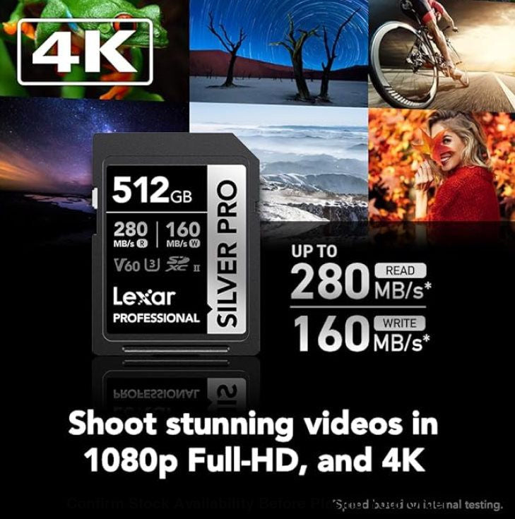 Lexar Professional SILVER PRO SDXC UHS-II Memory Card - 512GB, 280MB/s - Guards On Duty Shop