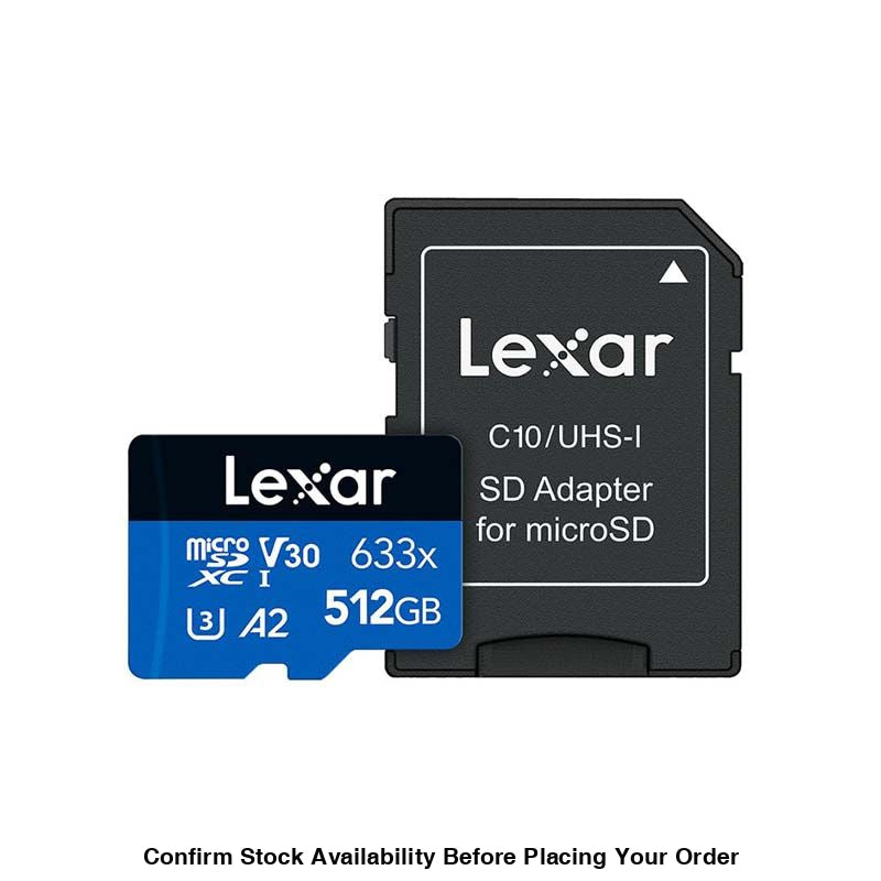 Lexar SD Micro High Speed 633x 512GB + SD Adapter - Blue