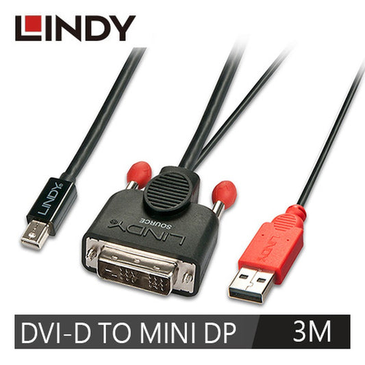 Lindy 3m Mini Disp to Dvi-d Cable Black (41953)