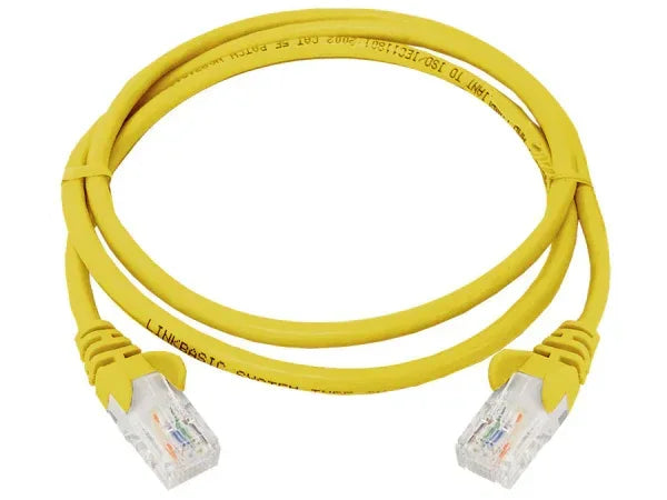 Linkbasic 1 Metre UTP Cat5e Flylead Yellow Guards On Duty Security