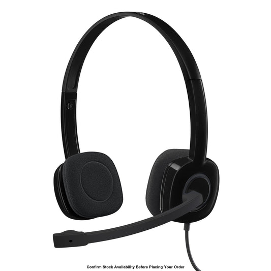 LOGITECH H151 WIRED STEREO HEADSET 3.5MM - BLACK - Guards On Duty Shop