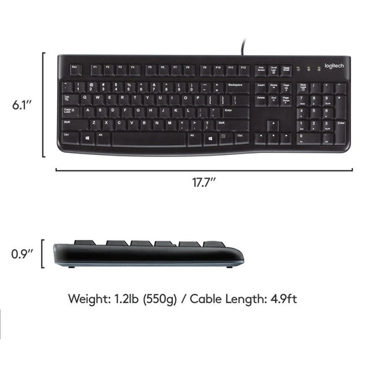 Logitech K120 Wired Keyboard Usb Black
