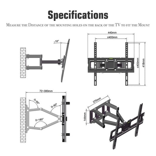 26-55 Inch Double ARM Cantilever TV BRA