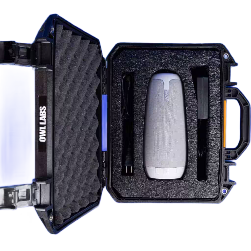 Meeting Owl Hard Travel Carry Case in use