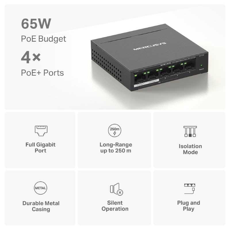 Switch MS105GP 5P with 4P PoE+