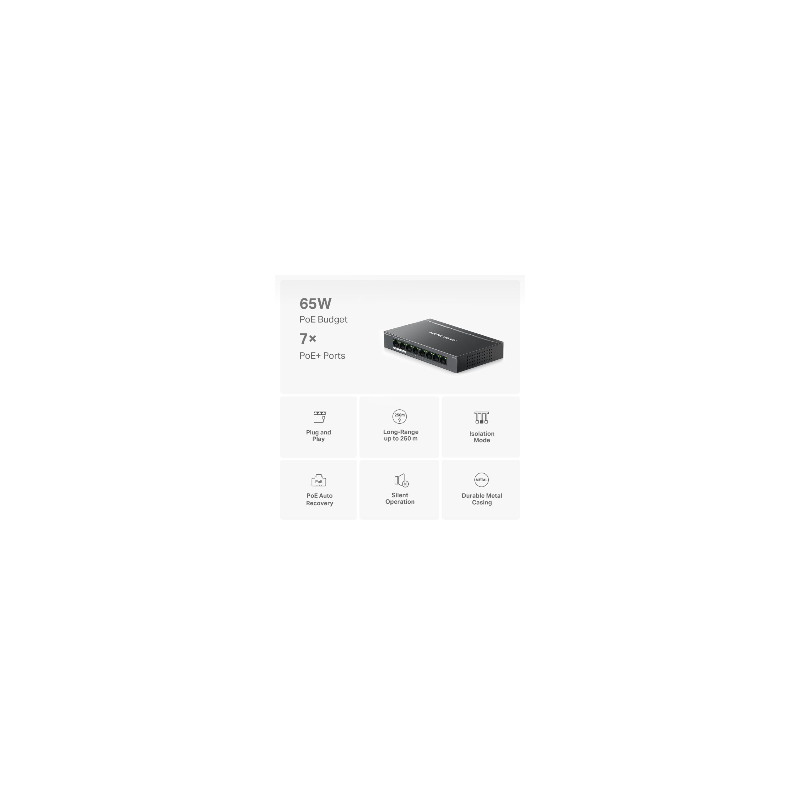 Switch MS108GP 8P with 7P PoE+