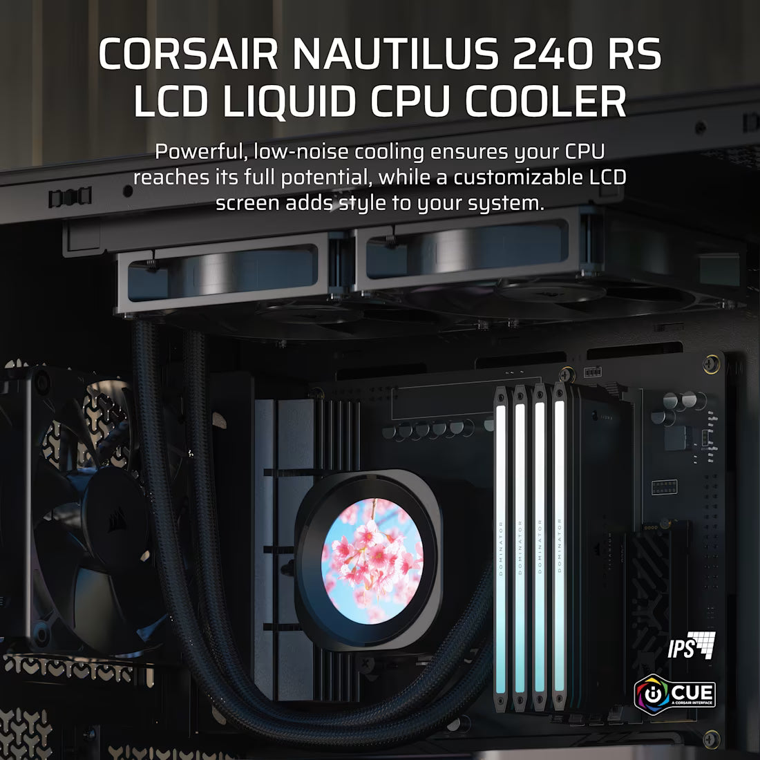 NAUTILUS 240 RS LCD Liquid CPU Cooler – 2.1'''' IPS LCD Screen – RS120 Fans – 240 mm Radiator – LGA 1851/1700;
AMD® AM5/AM4 -