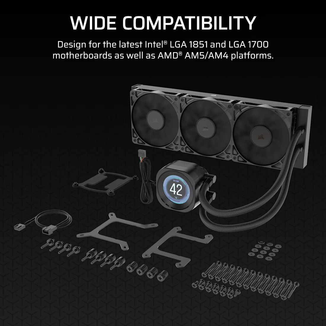 NAUTILUS 360 RS LCD Liquid CPU Cooler – 2.1 IPS LCD Screen RS120 Fans 360 mm Radiator LGA 1851/1700 AMD® AM5/AM4