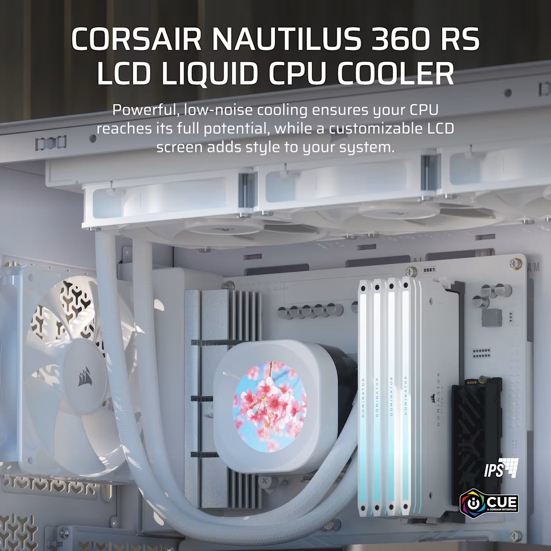 NAUTILUS 360 RS LCD Liquid CPU Cooler – 2.1'' IPS LCD Screen – RS120 Fans – 360mm Radiator – LGA1851/1700 AMD AM5/AM4