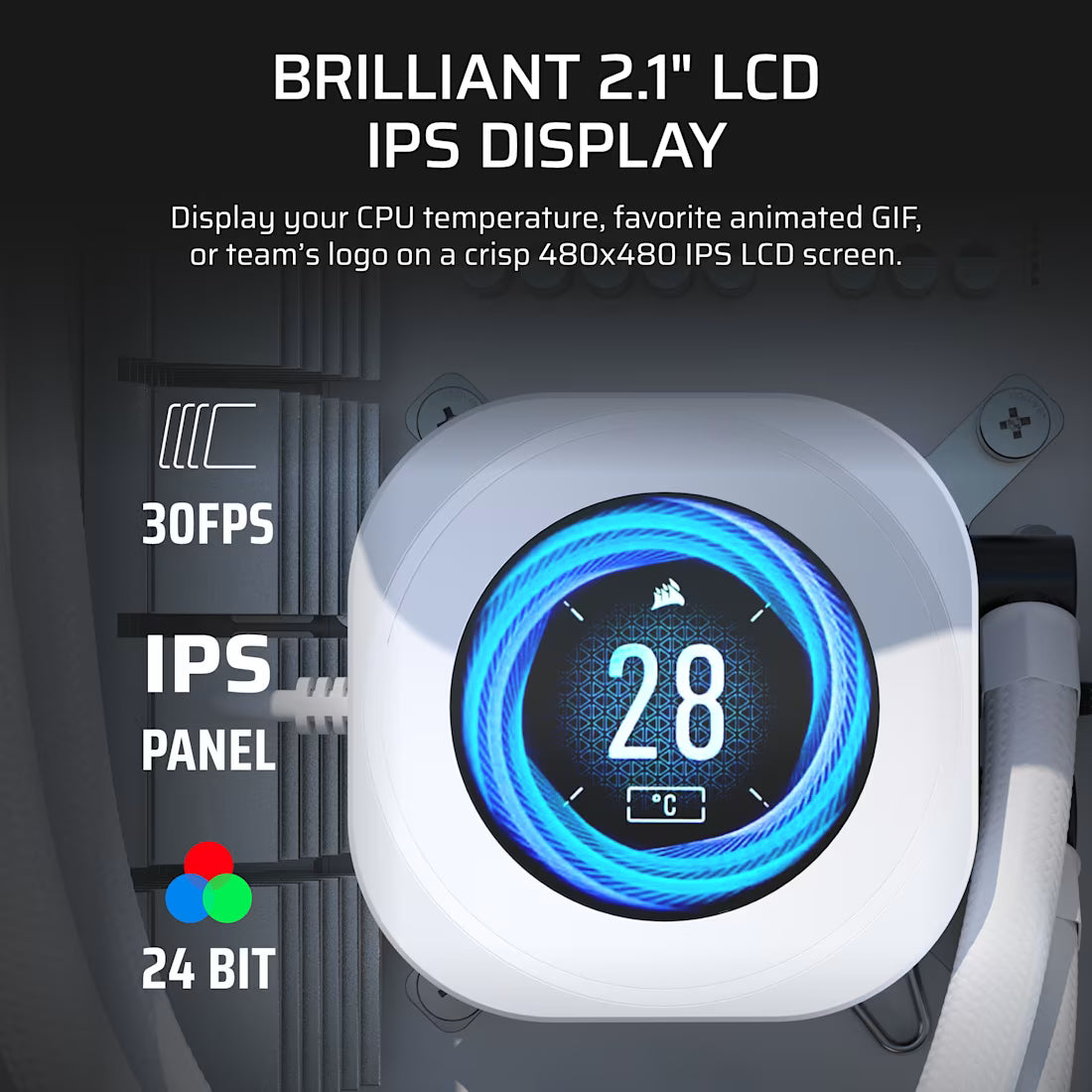 NAUTILUS 360 RS LCD Liquid CPU Cooler – 2.1'' IPS LCD Screen – RS120 Fans – 360mm Radiator – LGA1851/1700 AMD AM5/AM4
