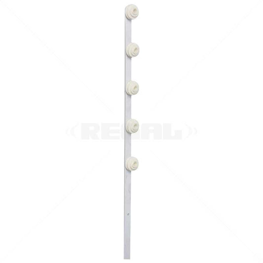 Nemtek Fence Pole - 5Line Flat Bar Galvanised Powder Coated WB