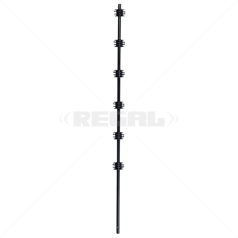 Nemtek Fence Pole  - 6Line Round Galvanised Powder Coated BB