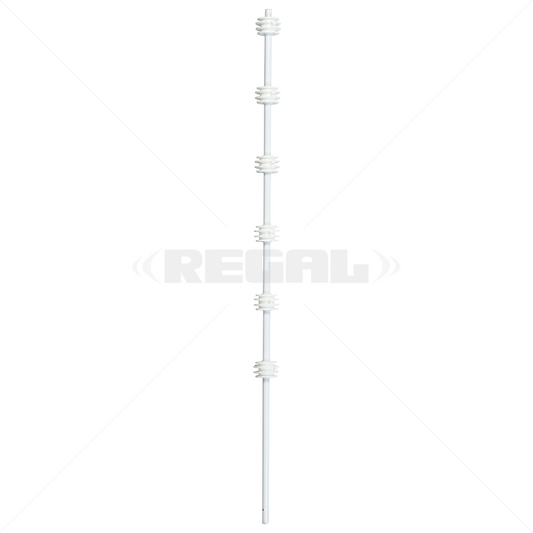 Nemtek Fence Pole - 6Line Round Galvanised Powder Coated WB