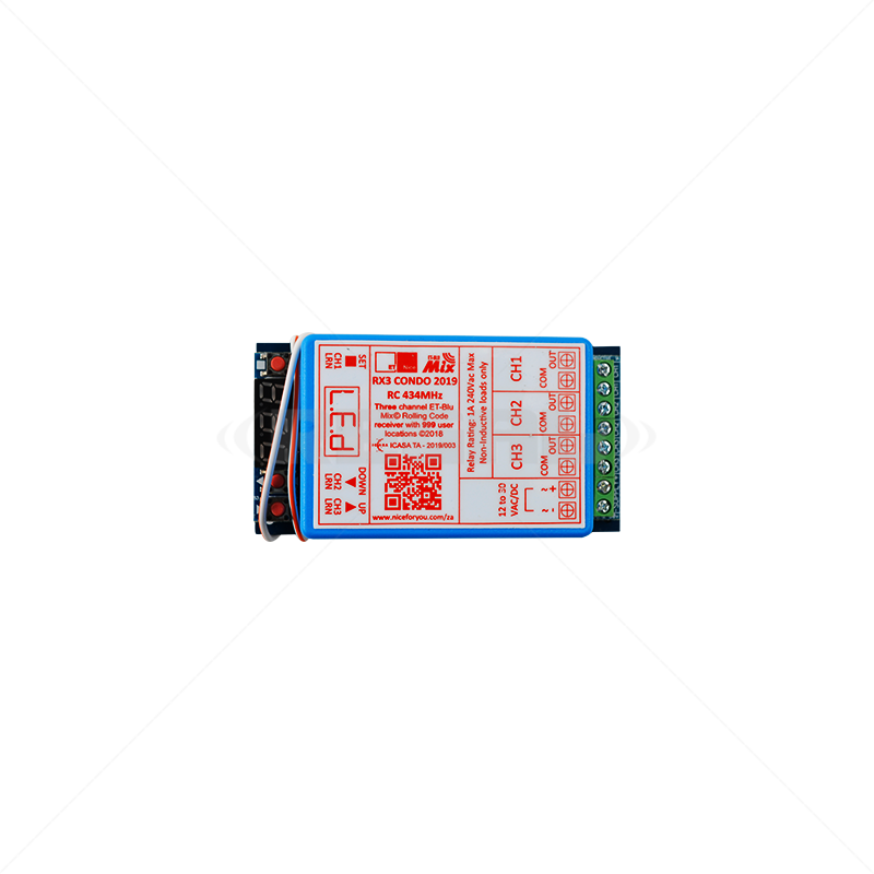 Nice 3Ch Rolling Code Receiver Condo 434mHz