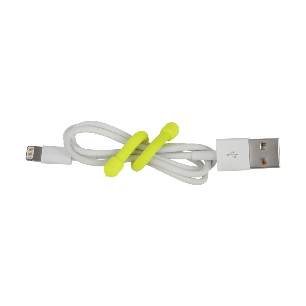 Nite Ize Gear Tie Reusable Rubber Twist Tie 3in - 4 Pack - Neon Yellow