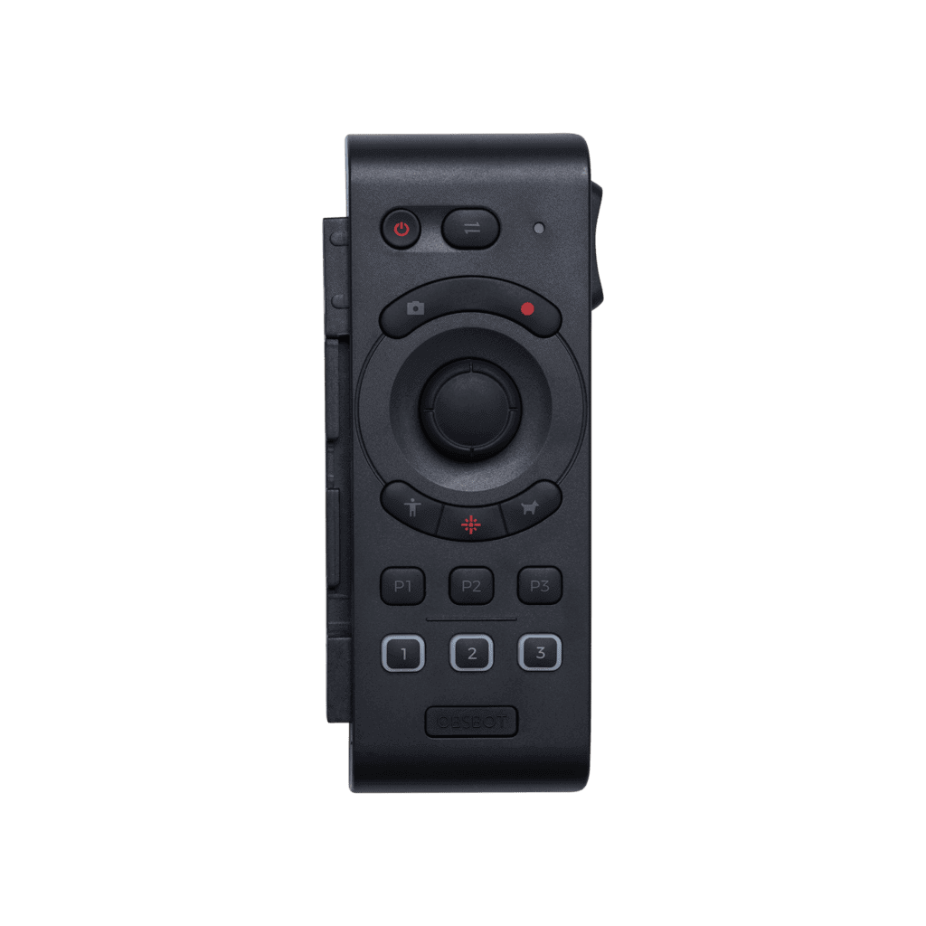 Remote control for AV equipment with multiple buttons and dial.