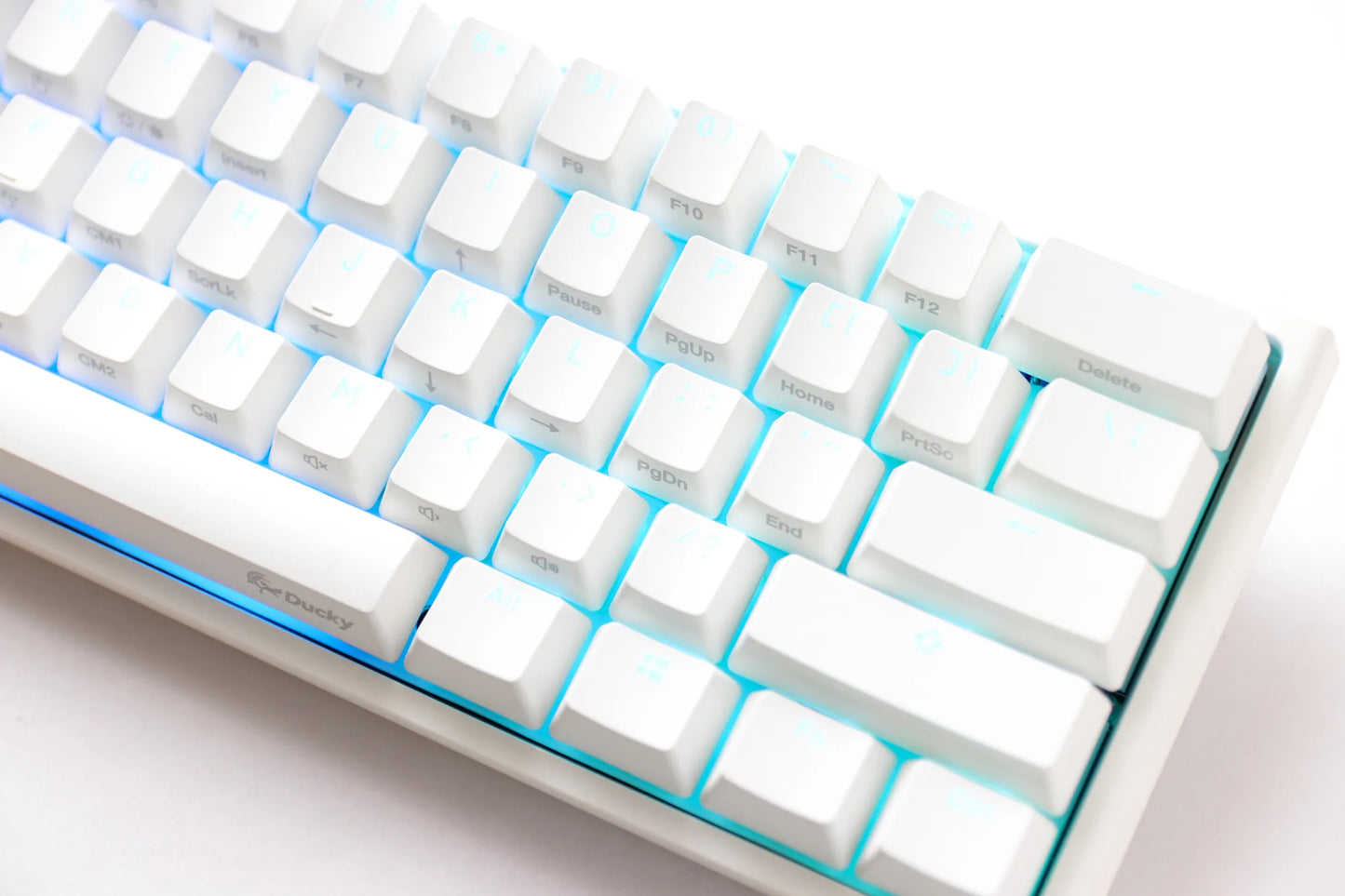 Ducky Keyboard One 2 Pro 60% Mechanical Keyboard; RGB; PBT Double Shot Keycaps - White- Cherry Black .