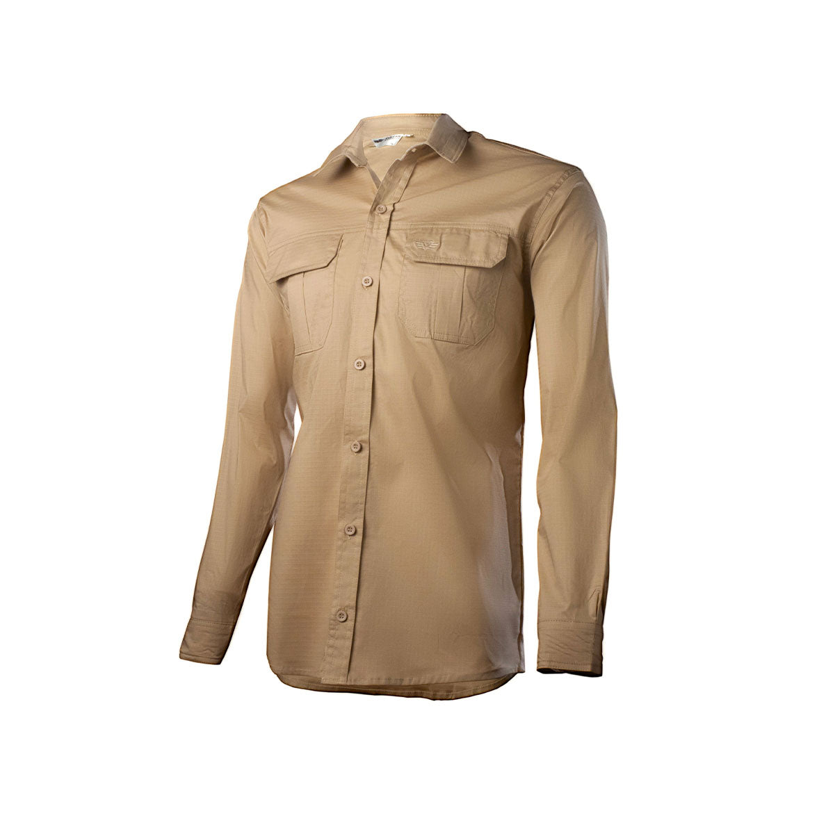 Button Up Stretch Cotton Bush Shirts L/S