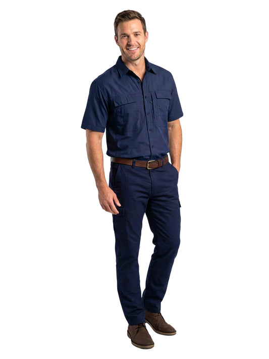 Vent on Back Button up 100% Cotton