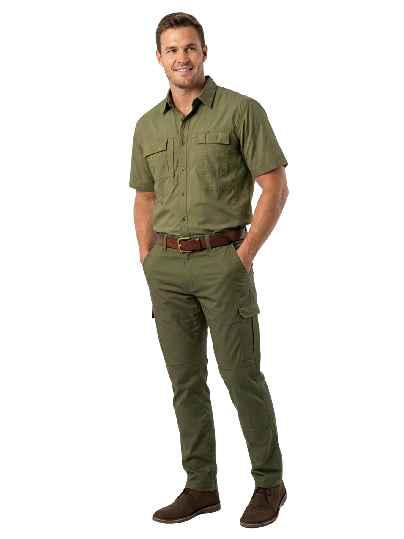 Vent on Back Button up 100% Cotton