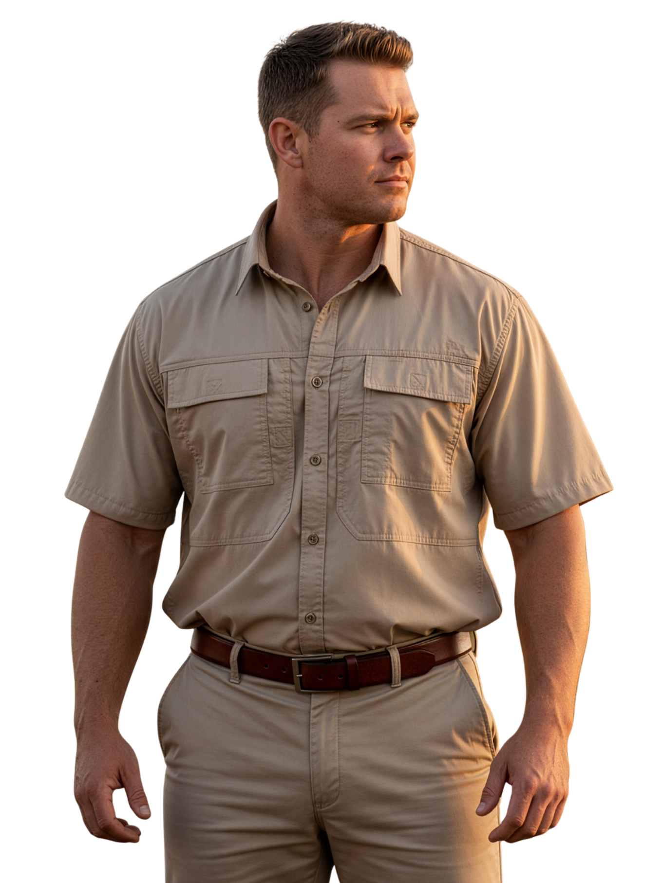 Vent on Back Button up 100% Cotton