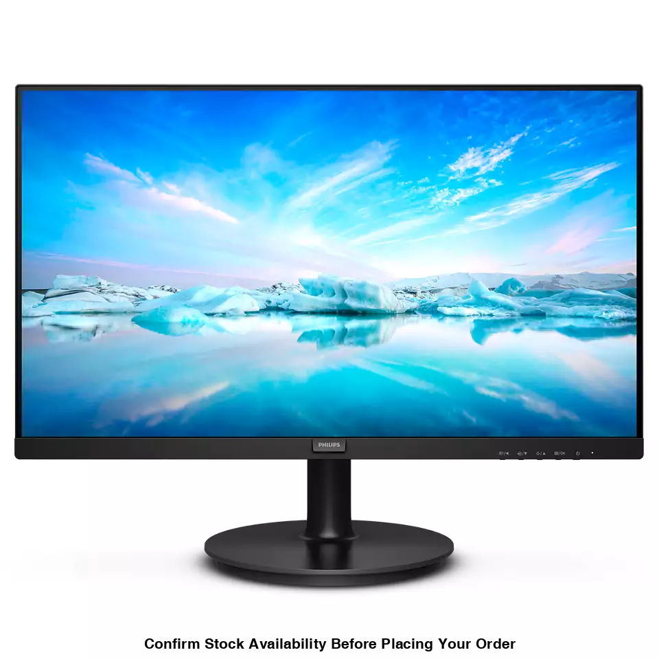 PHILIPS VALUE ANTI-GLARE 21,5" MONITOR VA RESPONSE: 4MS RESOLUTION: 1920 X 1080 (FHD) RR: 100HZ HDMI, VGA, AUDIO OUT SPEAKER: NO POWER SUPPLY: BUILT- IN TILT: YES SWIVEL: NO PIVOT: NO H ADJUST: NO VESA: YES ACCESSORIES: HDMI AND VGA CABLES WARRANTY: 3Y CA - Guards On Duty Shop