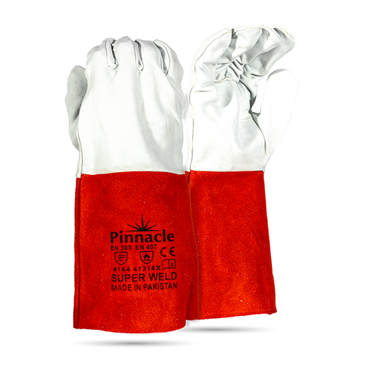 Pinnacle SUPERWELD TIG GLOVE Goat Skin with Red Extend Cuff (13-100081)