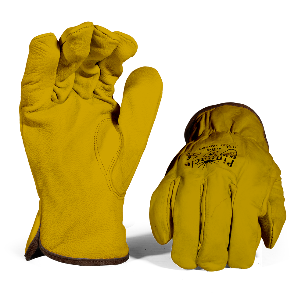 Pinnacle Yellow Leather NAPA Glove ( Made of Cow Hide) Size L (13-1001151)