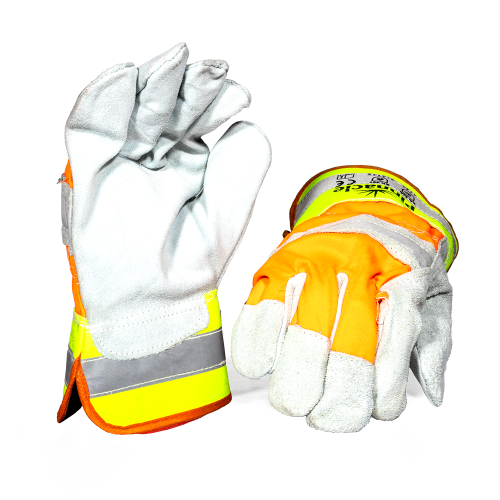 Pinnacle Hiviz Chrome Leather Glove with Reflective Tape (13-1001163)