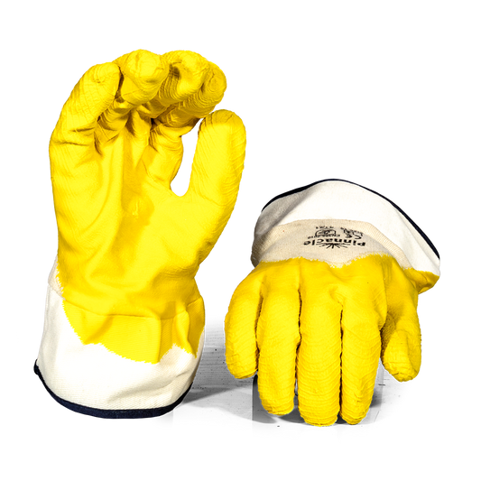 Pinnacle COMAREX COMAREX, Yellow Latex 3/4 Dip Crinkle Glove, Safe Cuff (13-100119C)