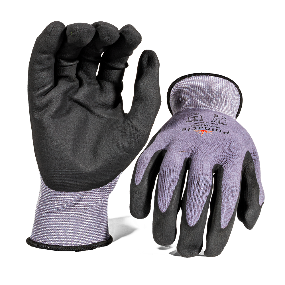 Pinnacle ProFLEX SUPRA 15g Grey Nylon/spandex Shell, Micro Foam Nitrile, Sandy Palm Coat Glove (13-100299)
