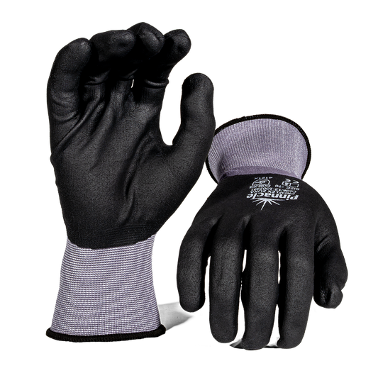 Pinnacle ProFLEX ZUKA 15g Grey Nylon/spandex Shell, Micro Foam Nitrile, Sandy Full Coat Glove (13-1002991)
