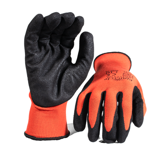 Pinnacle SP-FLEX Hd 13g Red Nylon Shell, Black Nitrile, Sandy Palm Coat Glove (13-100301)