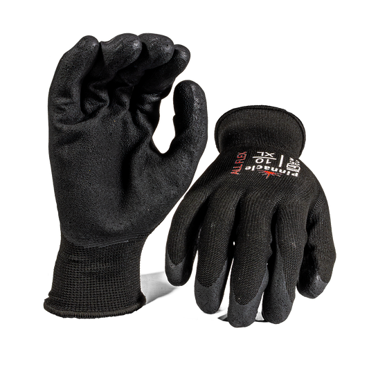 Pinnacle ALLFLEX 13g Black Nylon Shell, Latex Foam Coated, Sandy Palm Glove (13-100302)