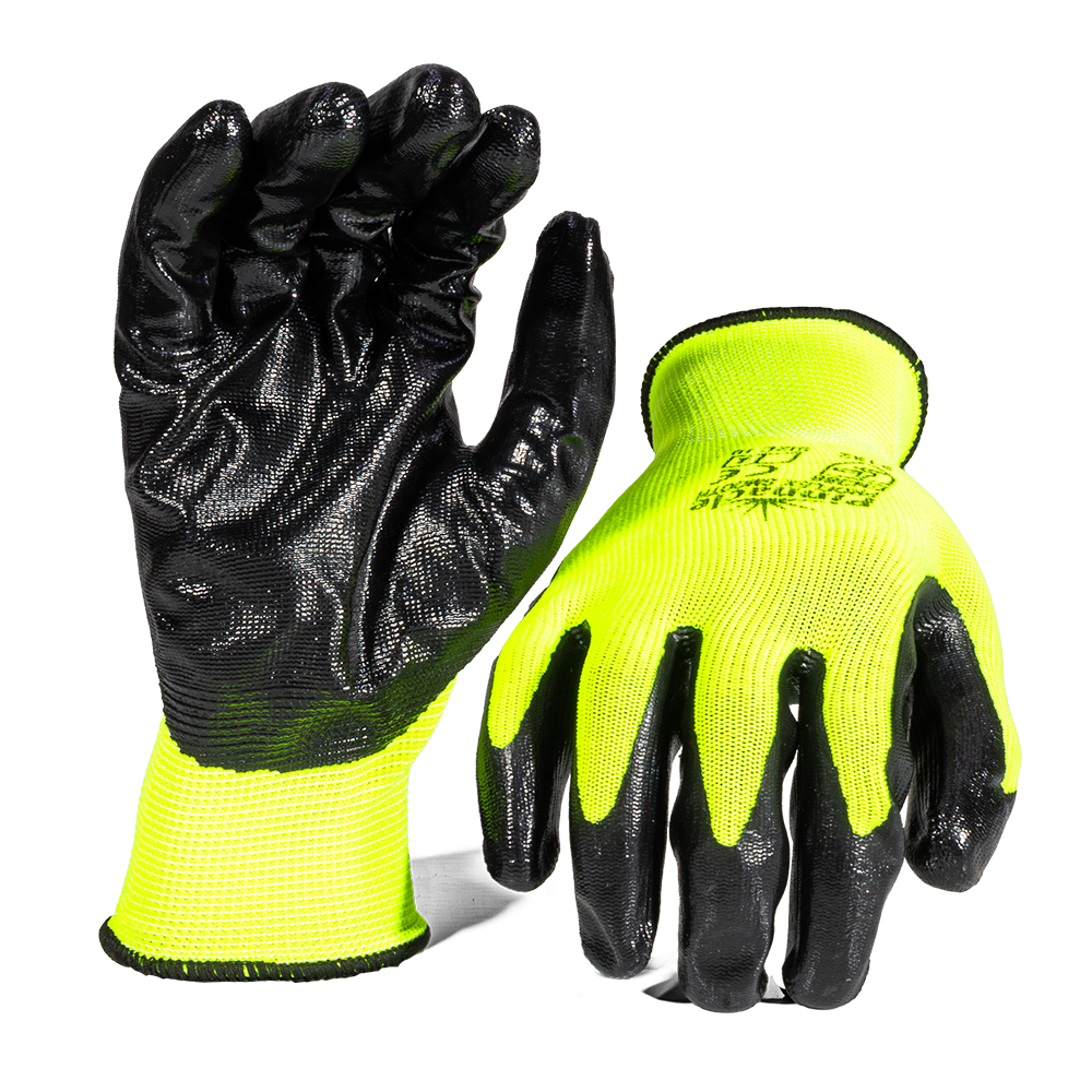 Pinnacle ProFLEX SMOOTH 13g Lime Nylon Shell, Black Nitrile, Smooth Palm Coat Glove (13-100303)
