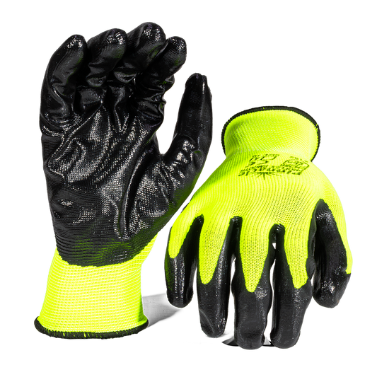 Pinnacle ProFLEX SMOOTH 13g Lime Nylon Shell, Black Nitrile, Smooth Palm Coat Glove (13-100303)