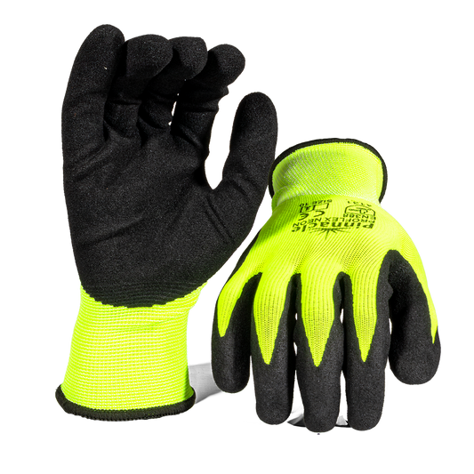 Pinnacle ProFLEX NEON 13g Lime Nylon Shell, Black Nitrile, Sandy Palm Coat Glove (13-1003031)