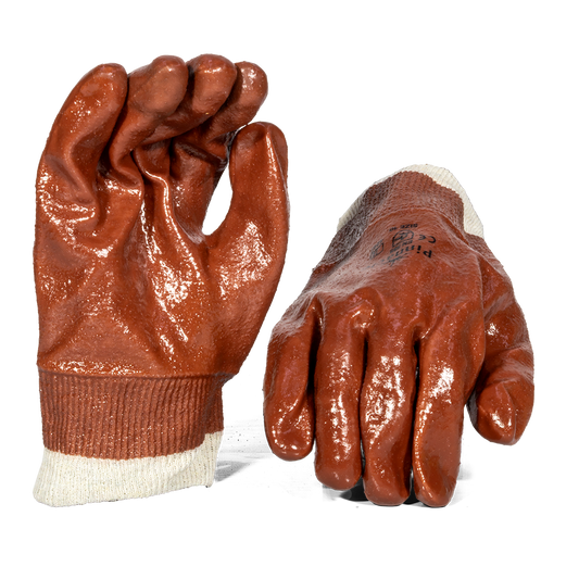 Pinnacle Brown PVC ABRASION Glove Knit Wrist (13-100318)