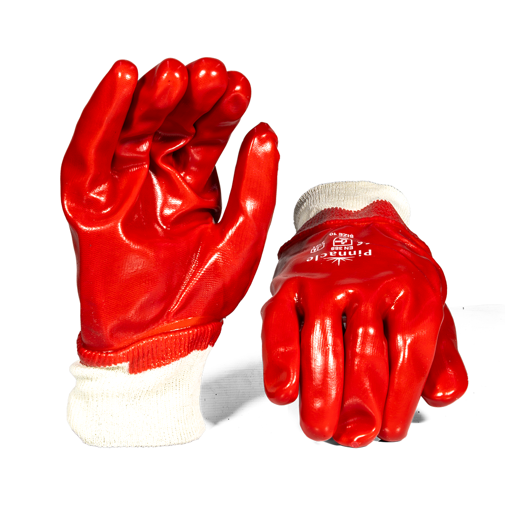 Pinnacle PVC Red Glove Knit Wrist (13-100320)