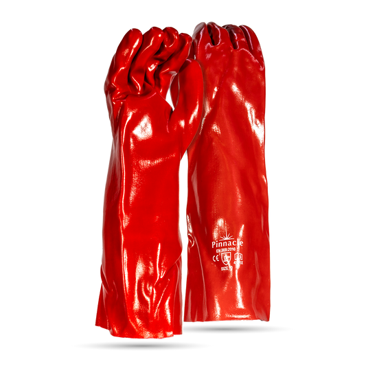 Pinnacle PVC Red Glove Open Cuff 40cm (13-100323)